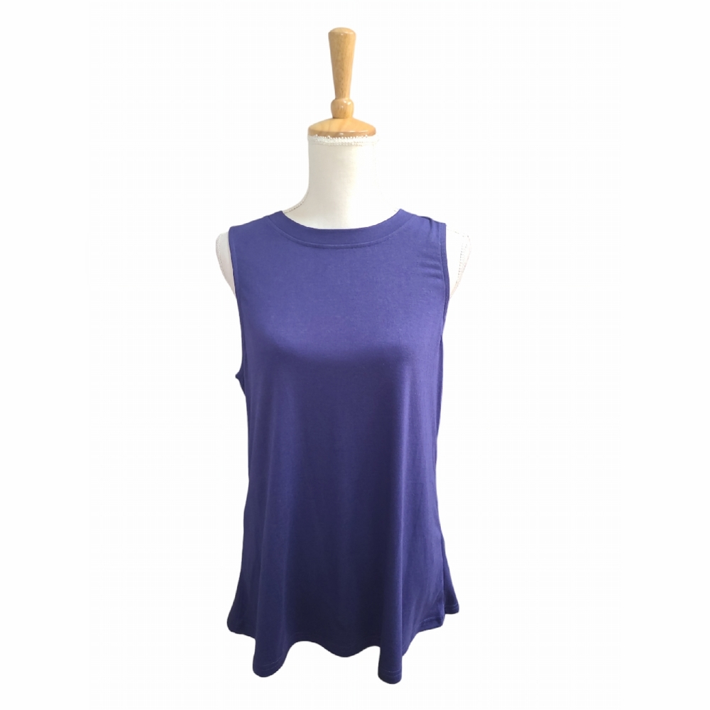 KIKIBERRY SHIRT WOMENS LARGE BLUE SLEEVELESS BACK QUARTER ZIP NEW SOFT STRETCHY